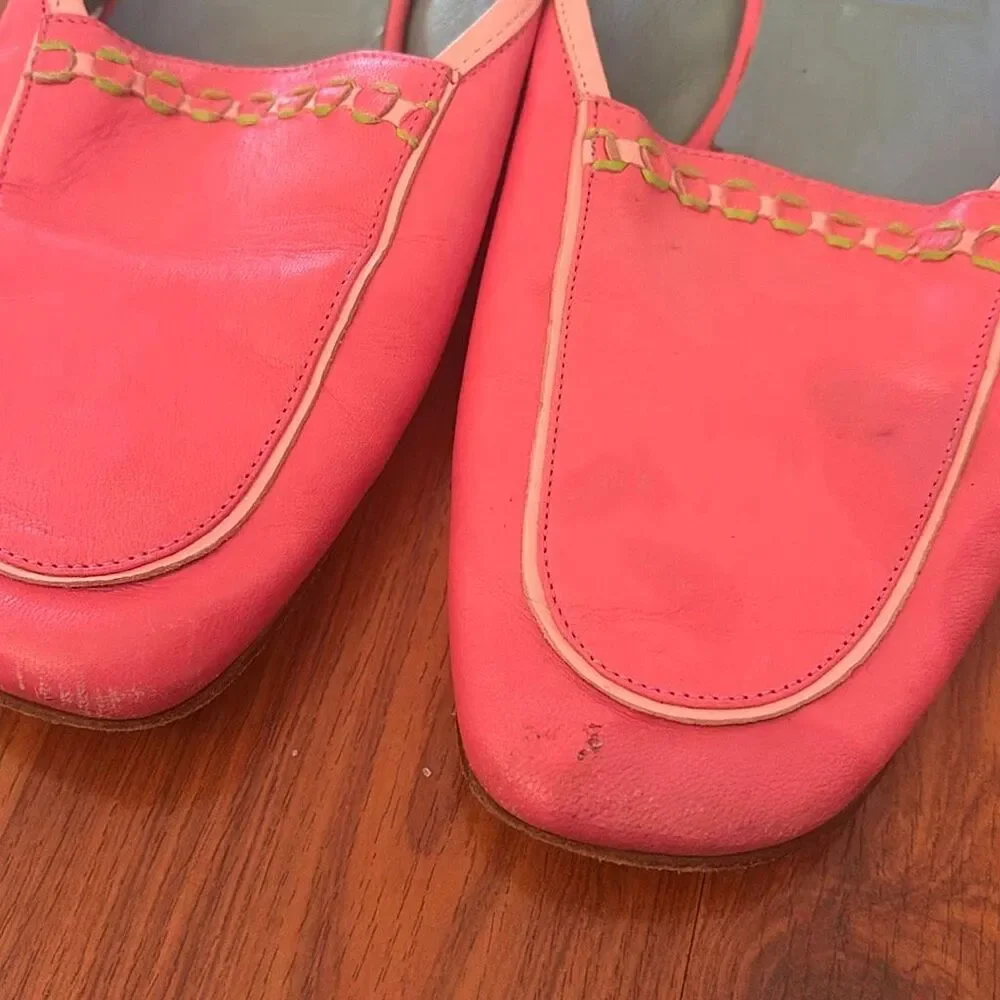 Lily Pulitzer Vintage pink leather mule flats 8